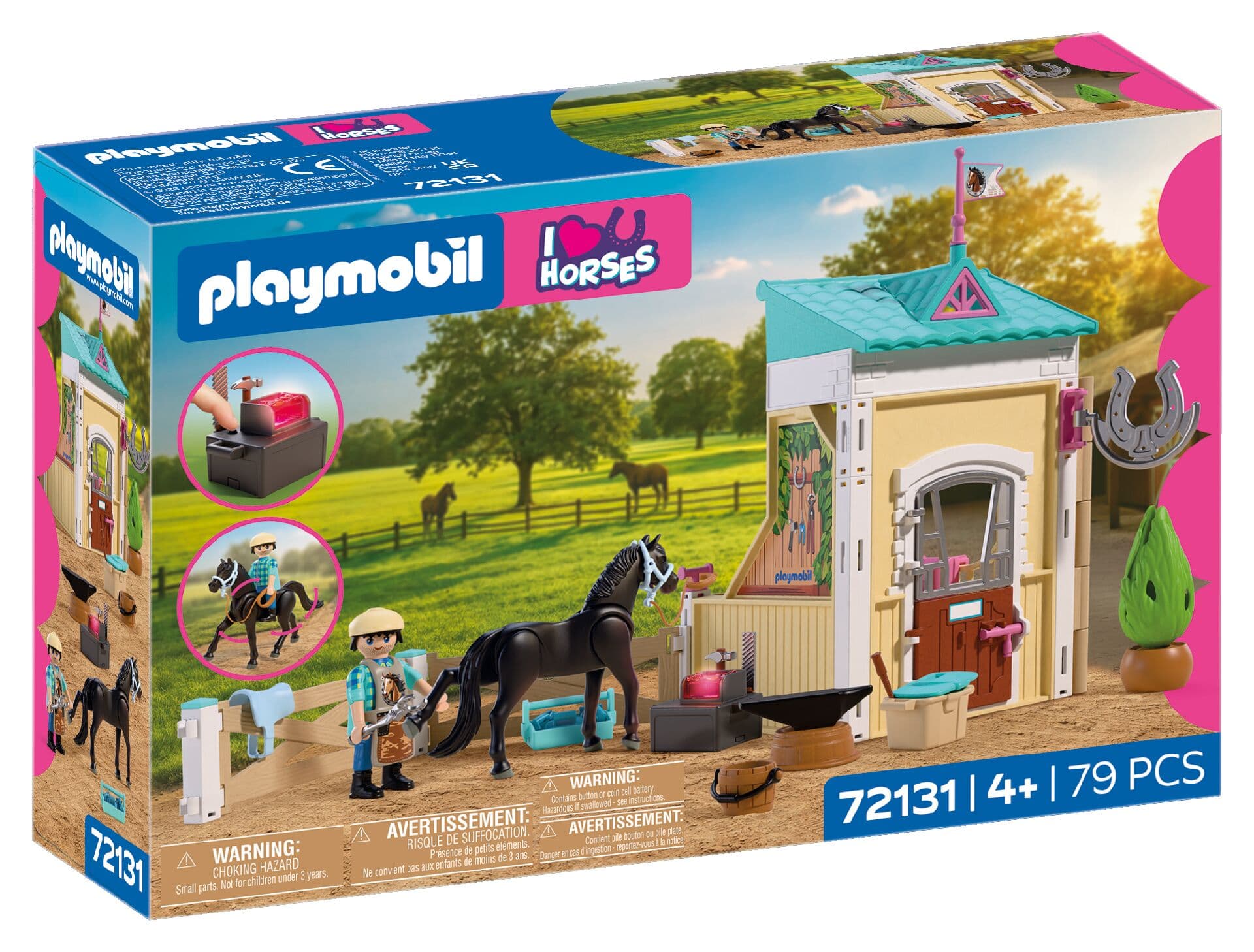 PLAYMOBIL 72131 I Love Horses Kleiner Stall mit Hufschmied