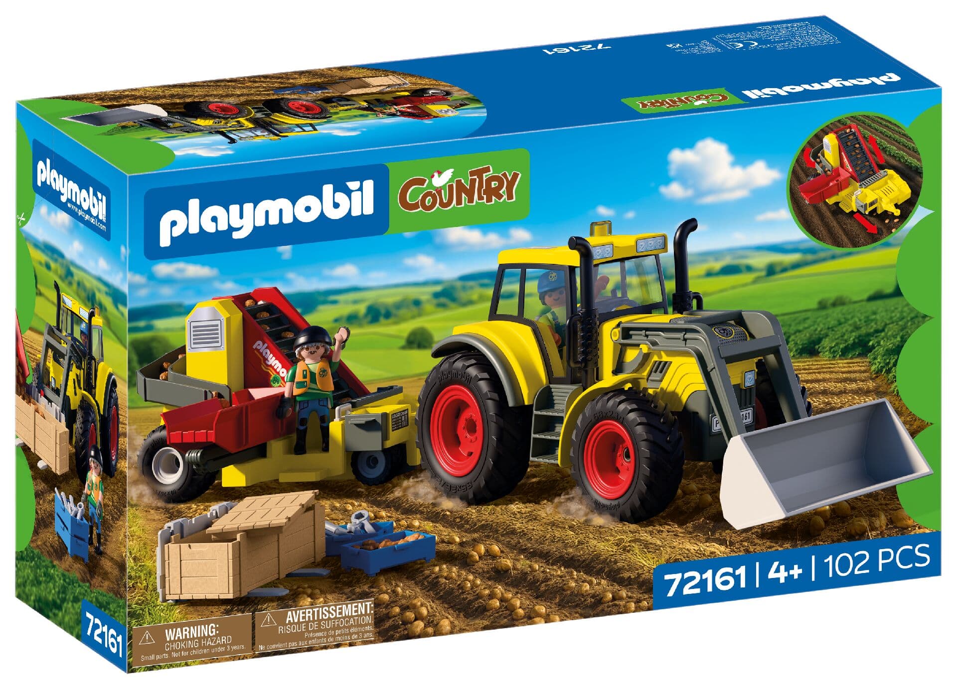 PLAYMOBIL 72161 - Country - Großer Traktor mit Kartoffelroder