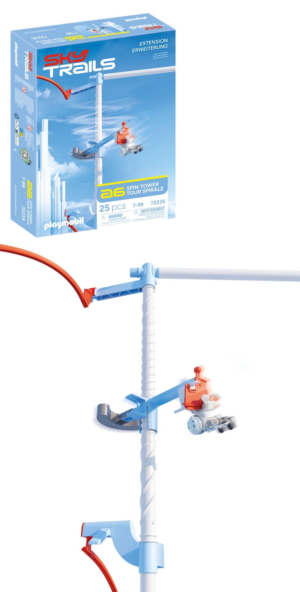 PLAYMOBIL 72235 Sky Trails Spin Tower Erweiterungsset mit Sky Rider ab 7 Jahren