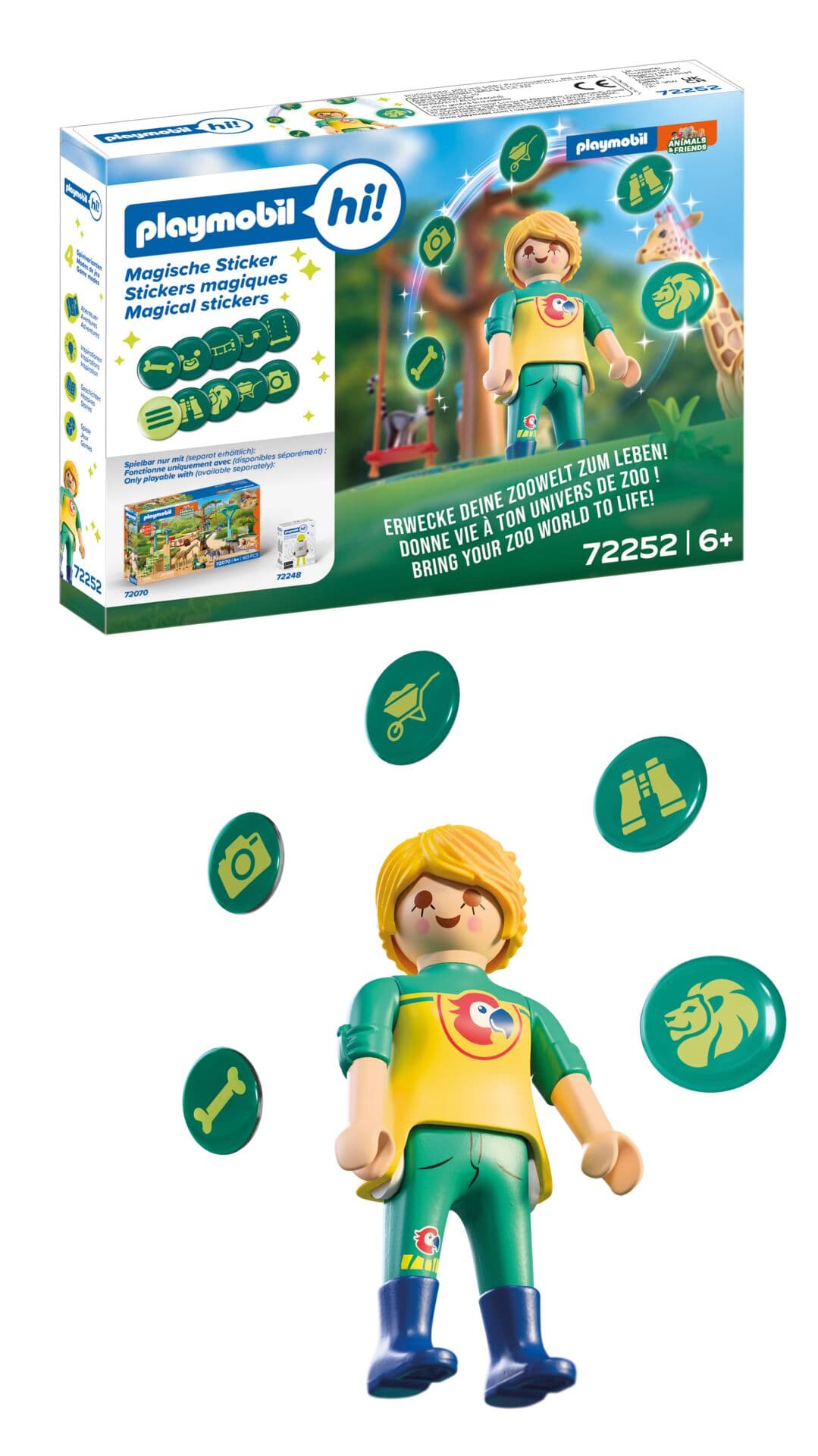PLAYMOBIL hi! 72252 Magische Sticker Zoo mit NFC-Stickern und Figur
