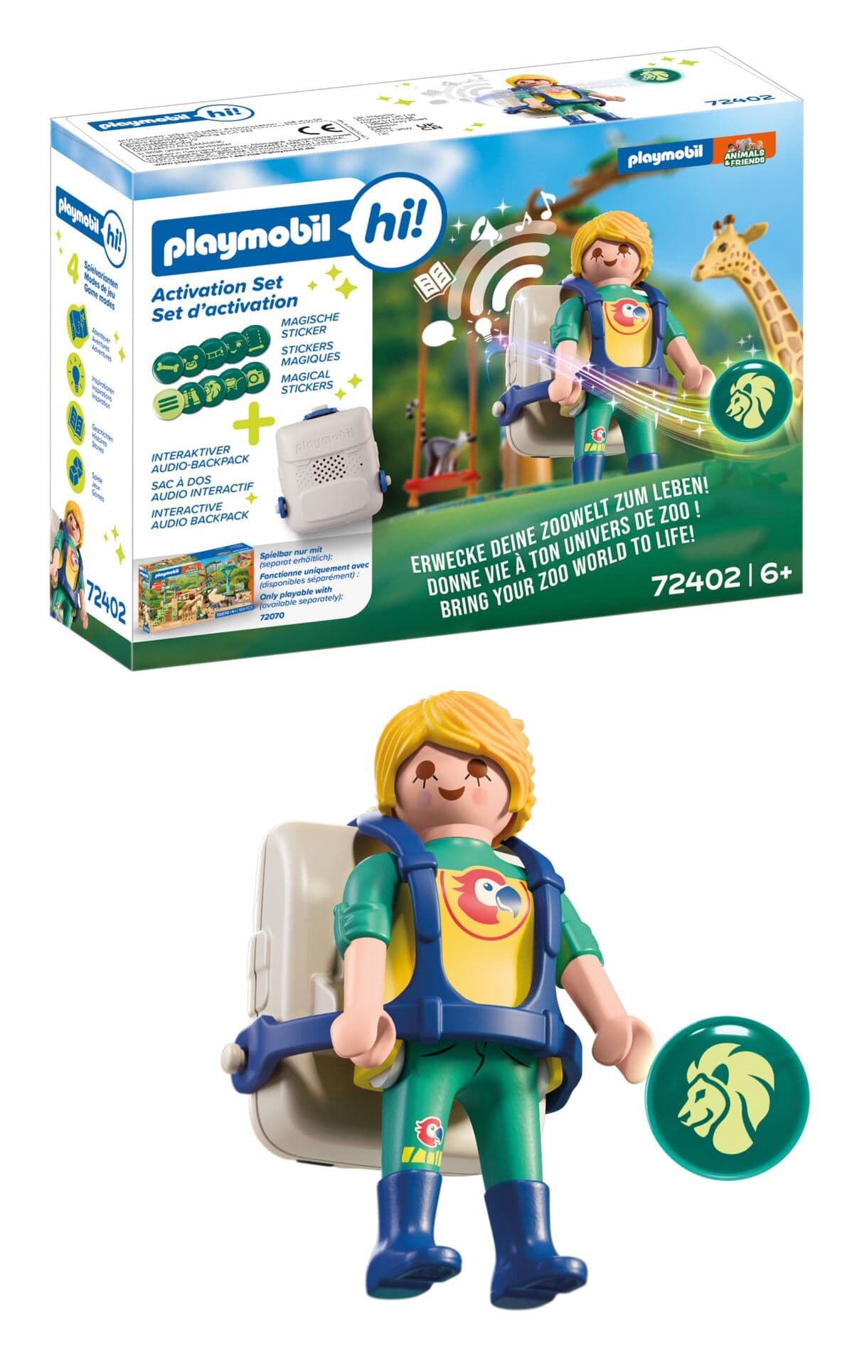 PLAYMOBIL hi! 72402 Activation Set Zoo mit Backpack und NFC-Stickern