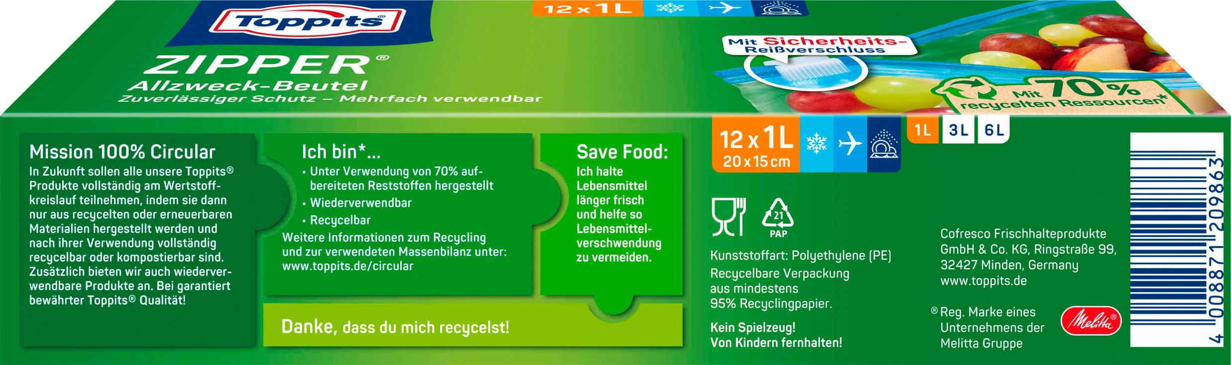 Produktbild Toppits Zipper 1 L BBQ 3 von 4