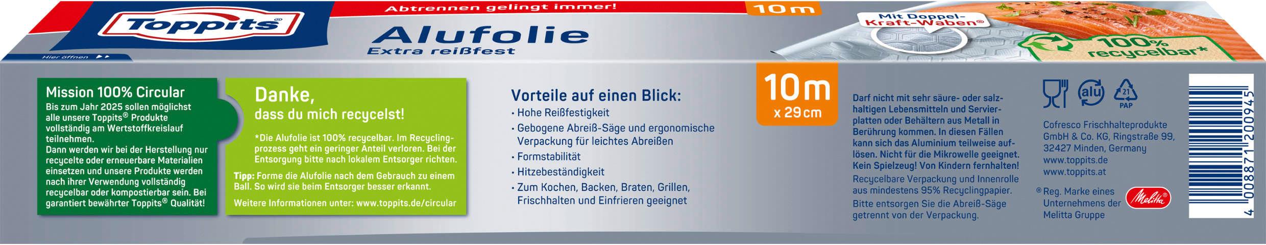 Produktbild Toppits Alufolie extra reißfest 2 von 2