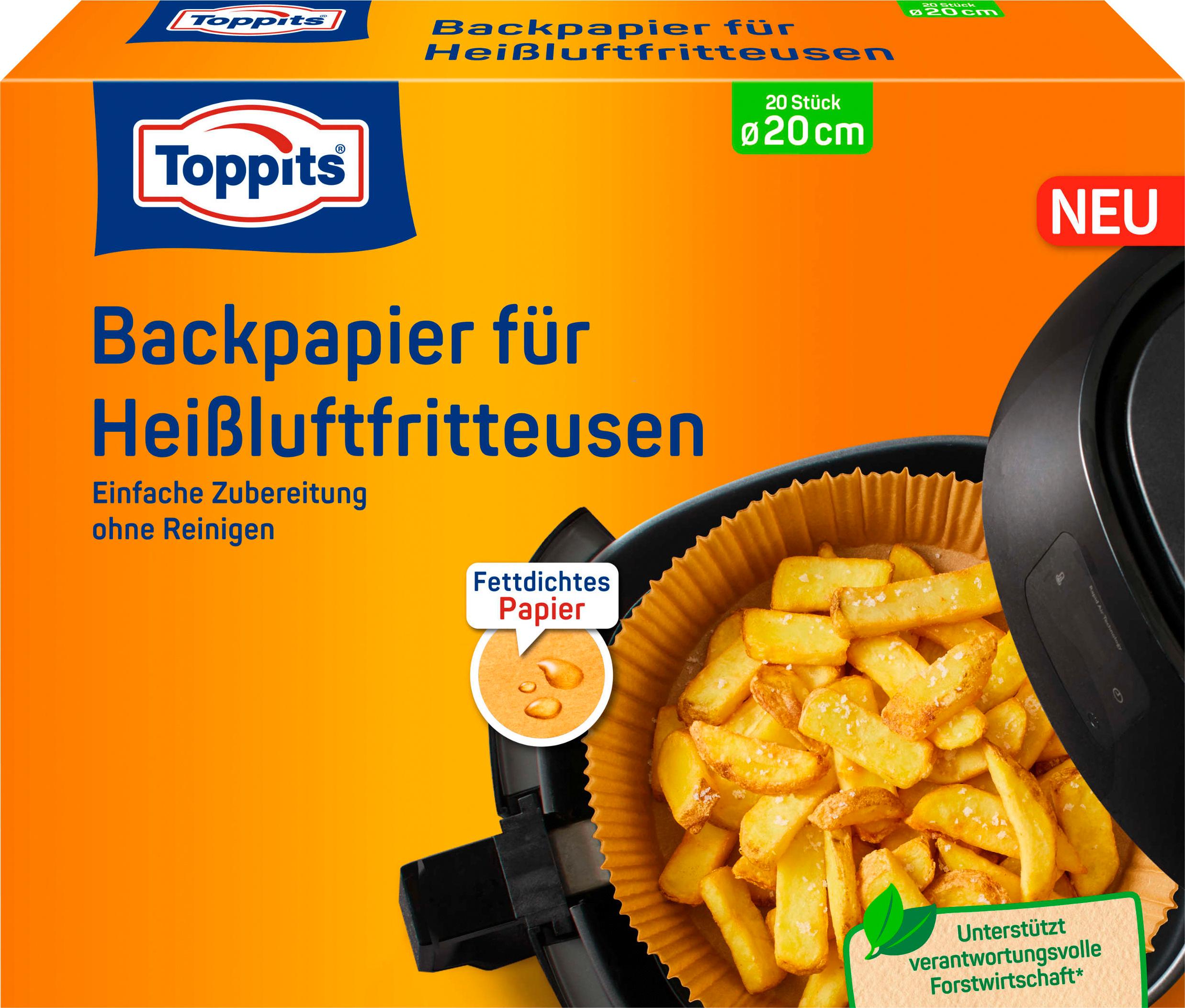 Toppits Backpapier für die Heißluftfritteuse