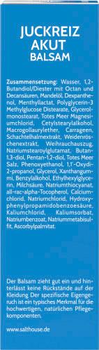 Produktbild SALTHOUSE® Totes Meer Therapie Juckreiz Akut Balsam 10 von 12