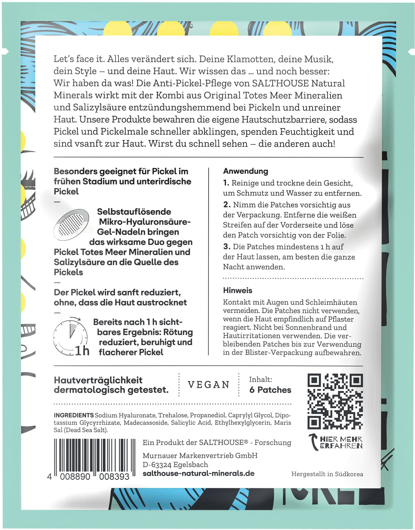 Produktbild SALTHOUSE Totes Meer Natural Minerals Patches Microneedling Anti Pickel 2 von 2
