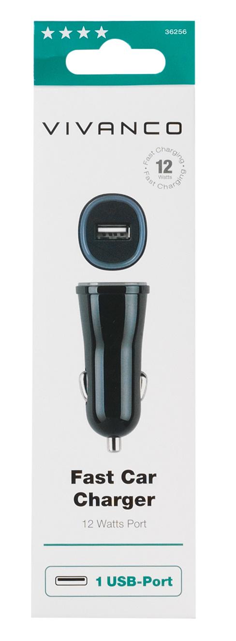 Produktbild Vivanco Car Charger, Kfz Ladegerät 12W 2 von 2