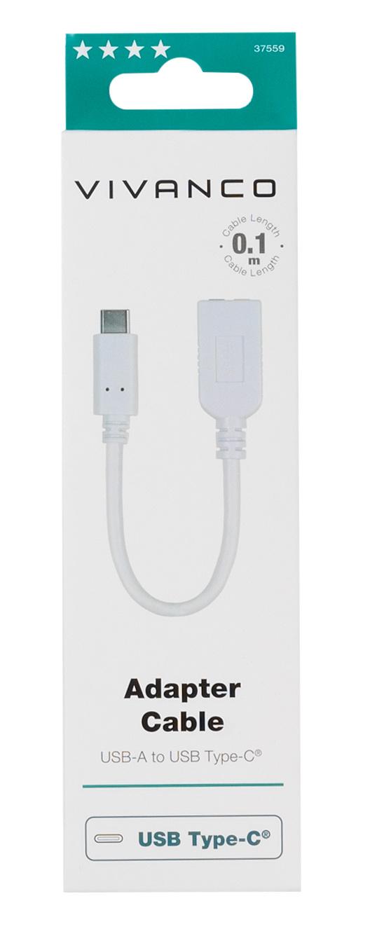Vivanco Adapter USB Type-C™ USB 3.1 A-Buchse, 0,1m