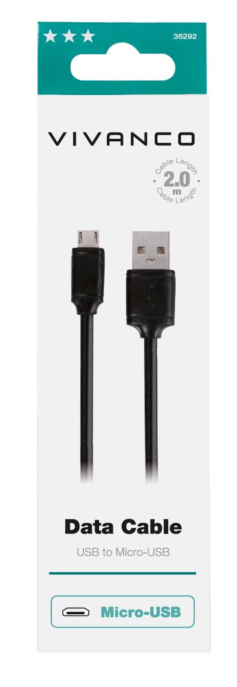 Charging Cable, Micro-USB Daten- u. Ladekabel, 2m