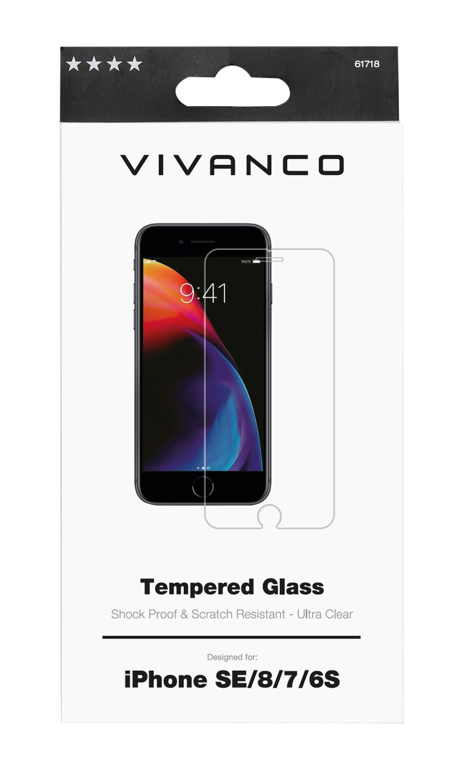 Vivanco 2D Displayschutzglas für iPhone SE (2.Gen)