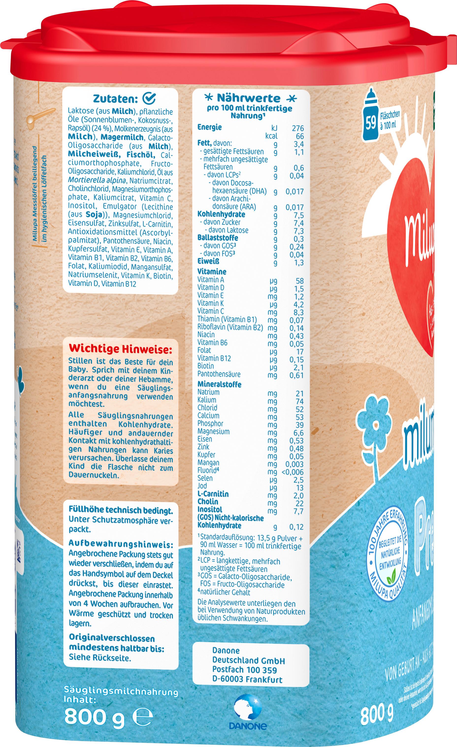 Produktbild Milupa Milumil Pre Anfangsmilch 5 von 12