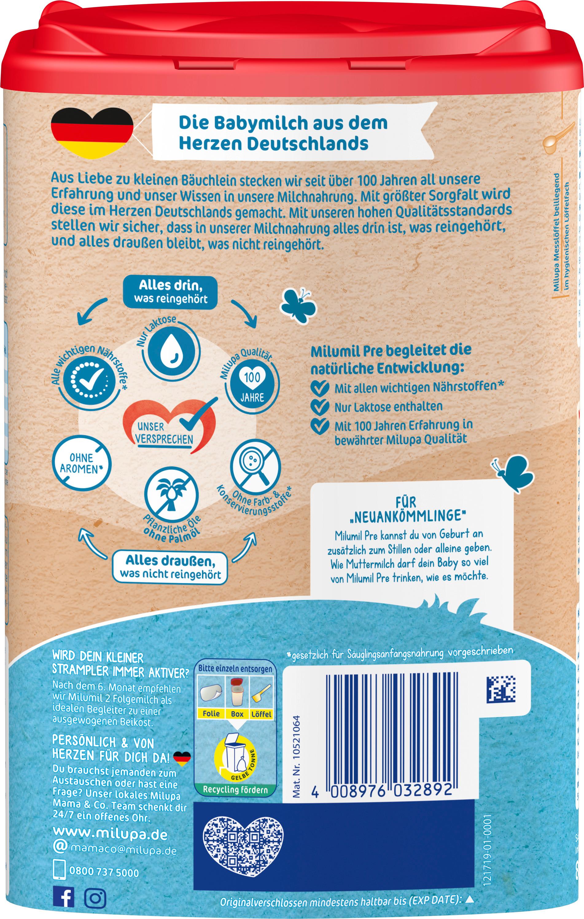 Produktbild Milupa Milumil Pre Anfangsmilch 2 von 12