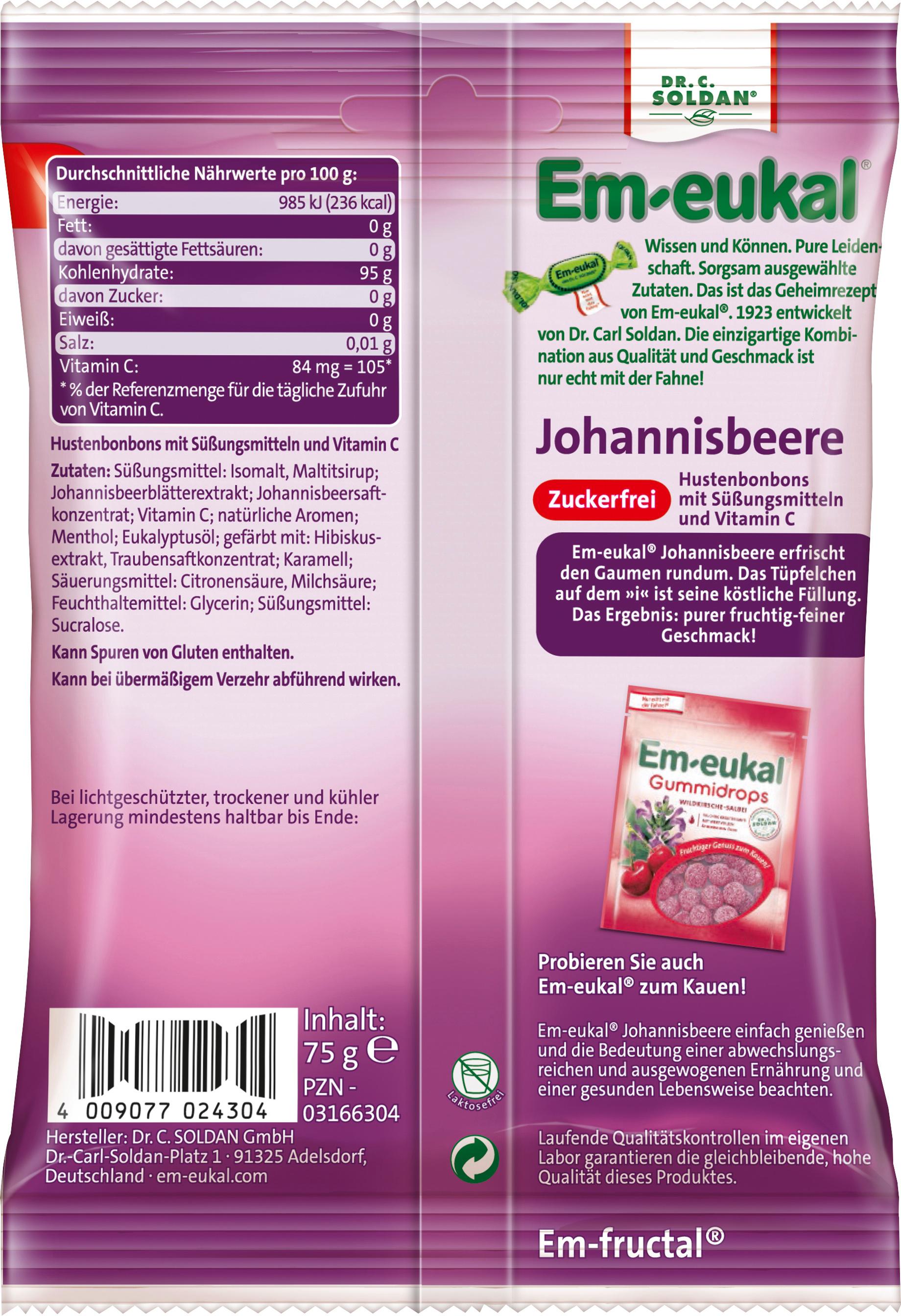 Produktbild Em-eukal Hustenbonbon Johannisbeere gefüllt zuckerfrei 2 von 2