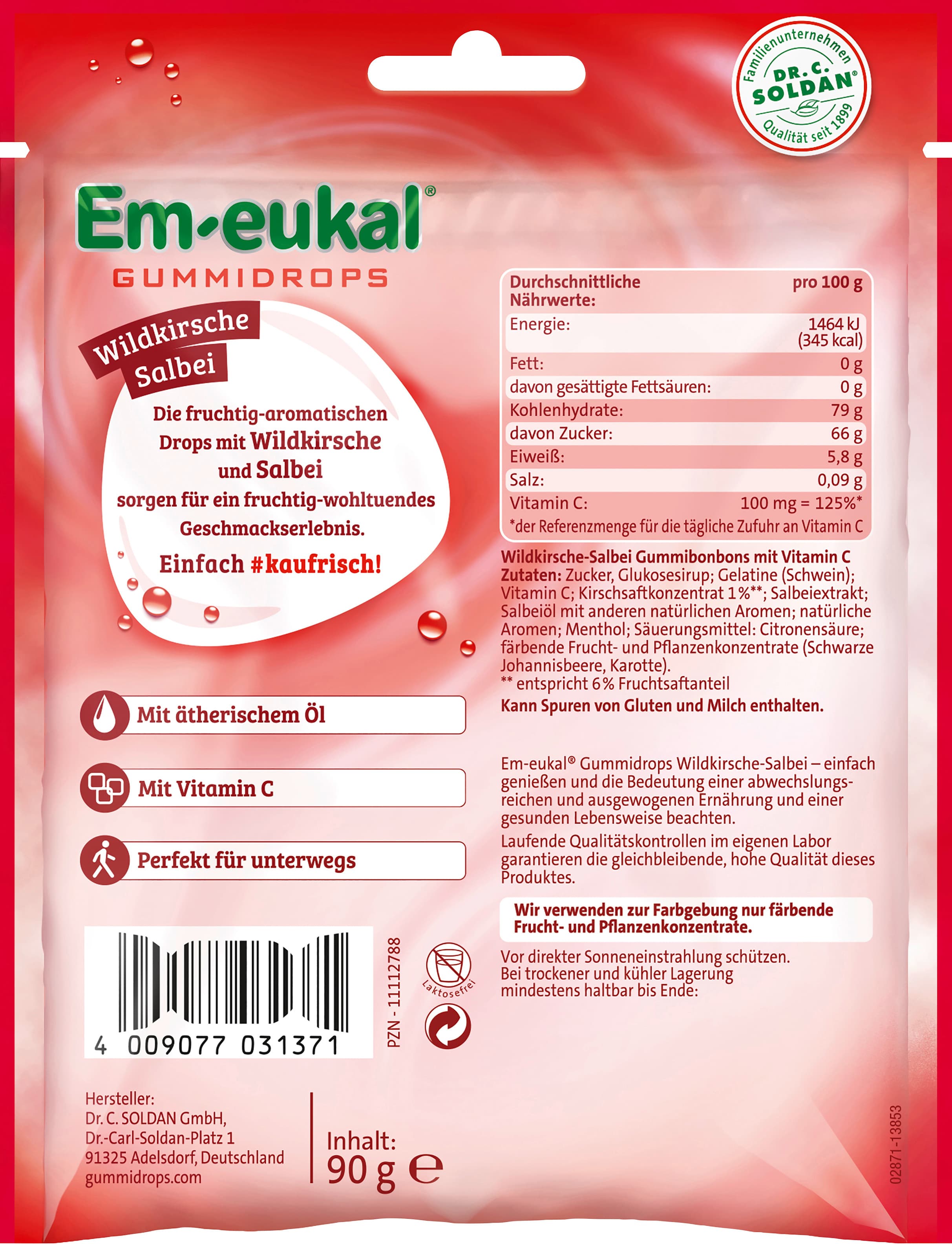 Produktbild Em-eukal Gummidrops Wildkirsche-Salbei zuckerhaltig 2 von 2