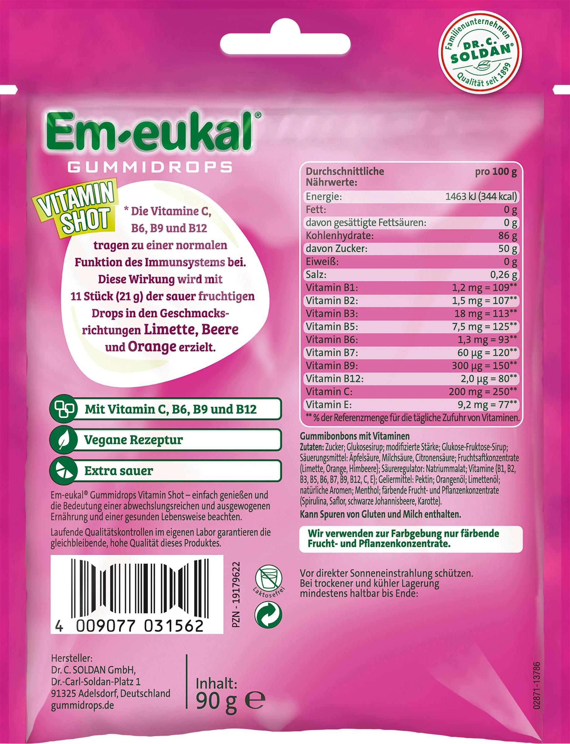 Produktbild Em-eukal Gummidrops Vitamin Shot sauer vegan 2 von 2