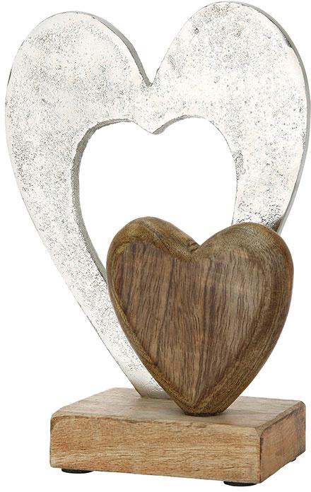 GILDE Skulptur Doppelherz H=23cm