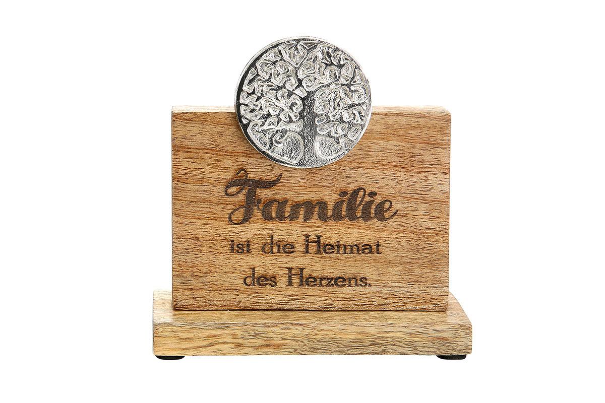 GILDE Holz Botschaften Familie H=15cm