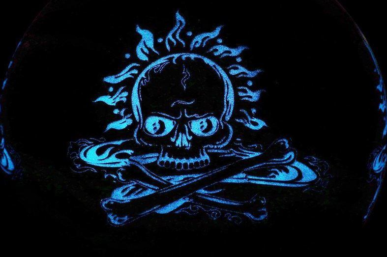 Produktbild Best - Fußball Glow In The Dark Totenkopf blau, Größe 5 2 von 2