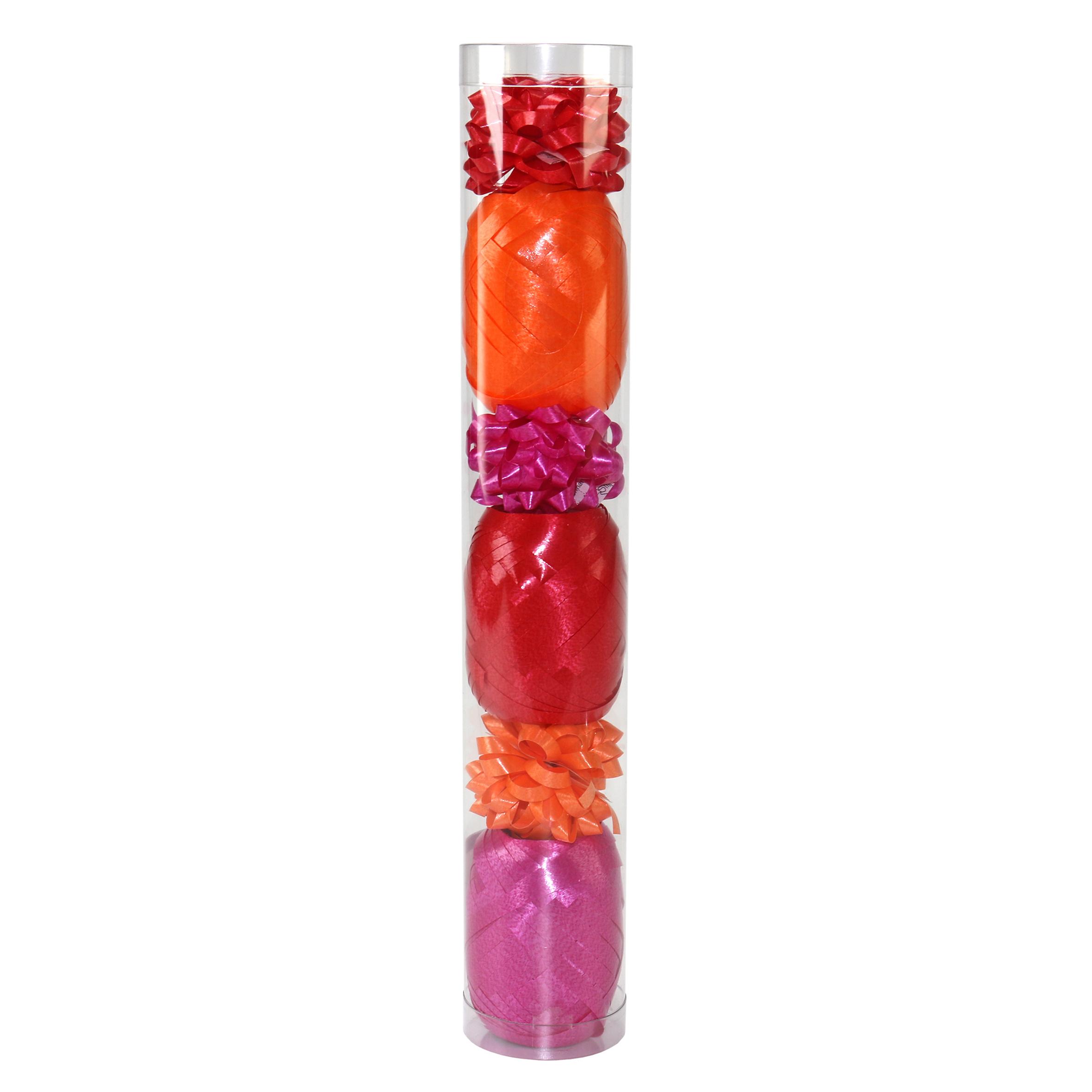 PRÄSENT Geschenk-Deko-Set orange+pink+rot