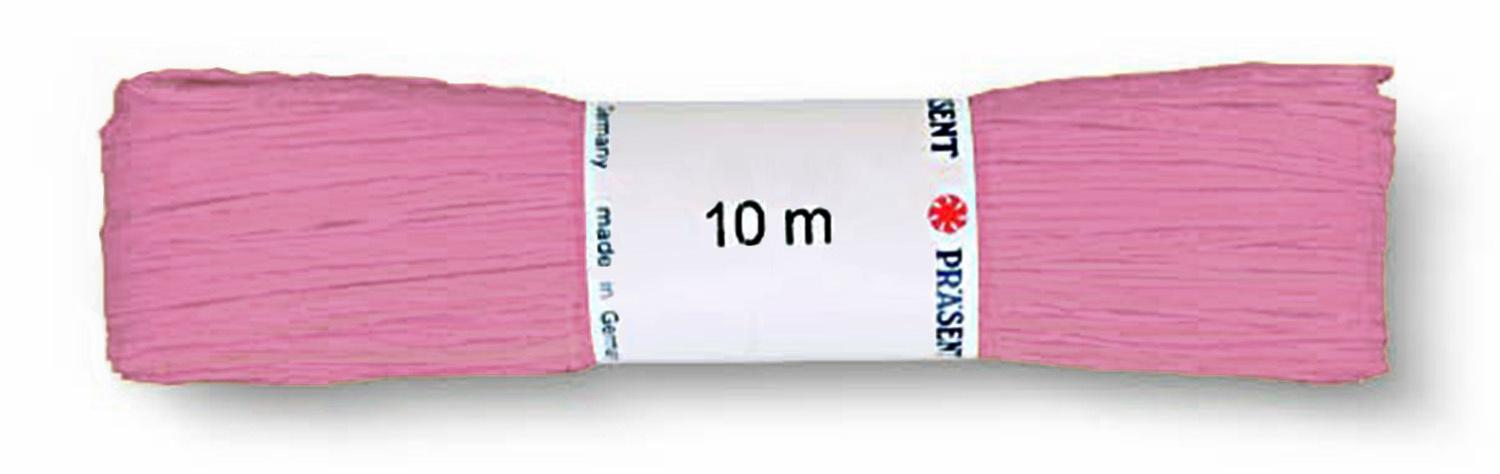 PRÄSENT Raffia Bastband Strängchen altrosa