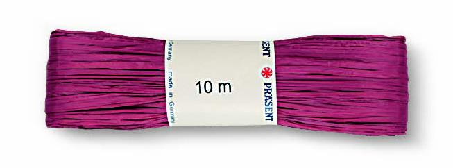 PRÄSENT Raffia Bastband Strängchen bordeaux