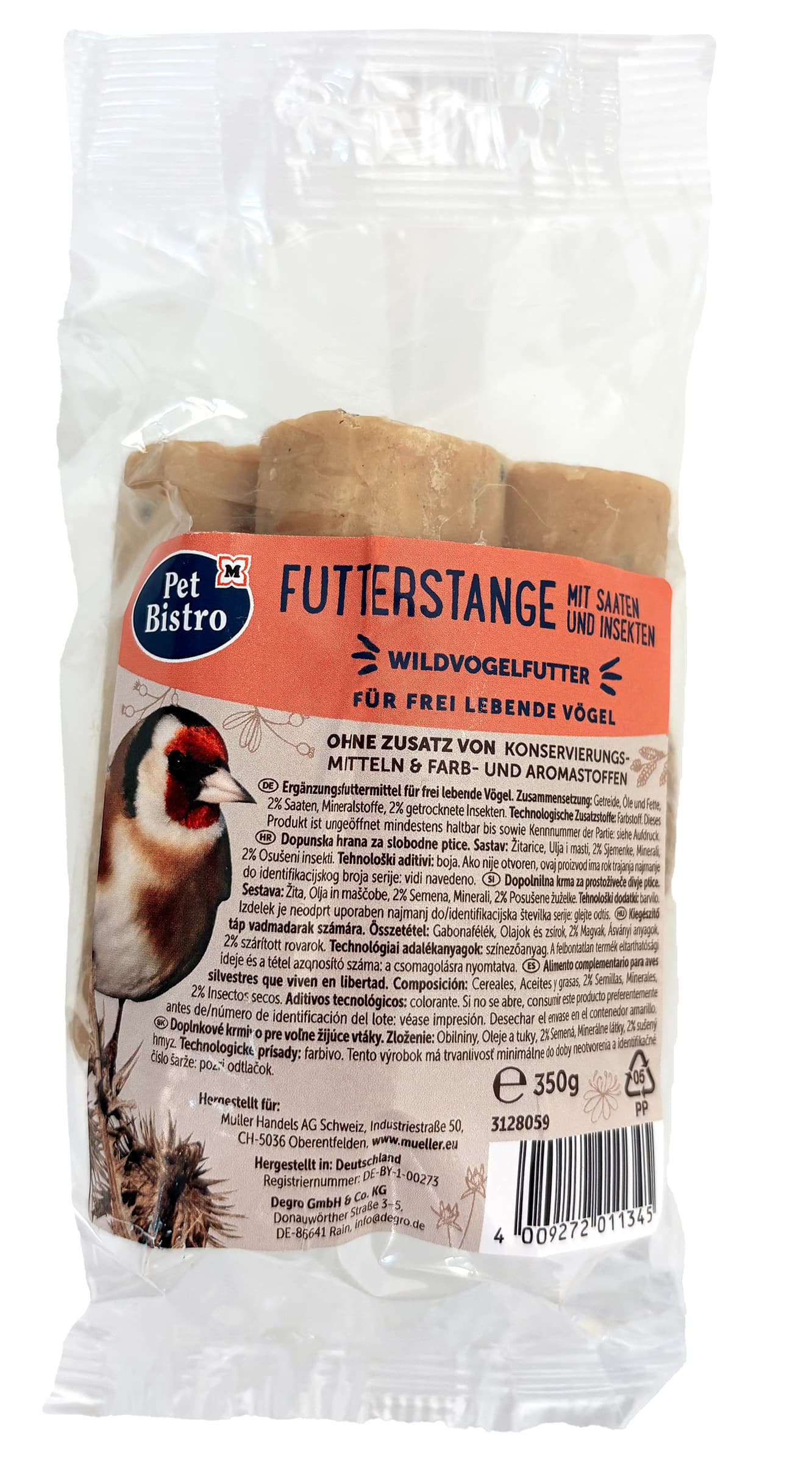 Pet Bistro Vogel Blume Futterstange mit Saaten und Insekten