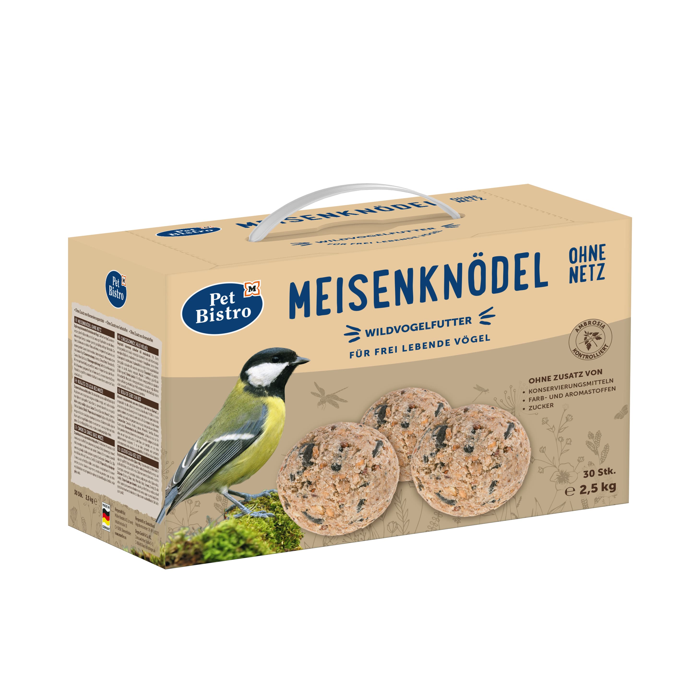 Pet Bistro Vogel Meisenknödel ohne Netz im Karton 