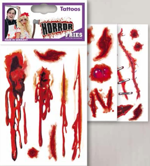 FRIES 31561 - TATTOOS ZOMBIE-NARBE, 1 STÜCK, SORTIERT