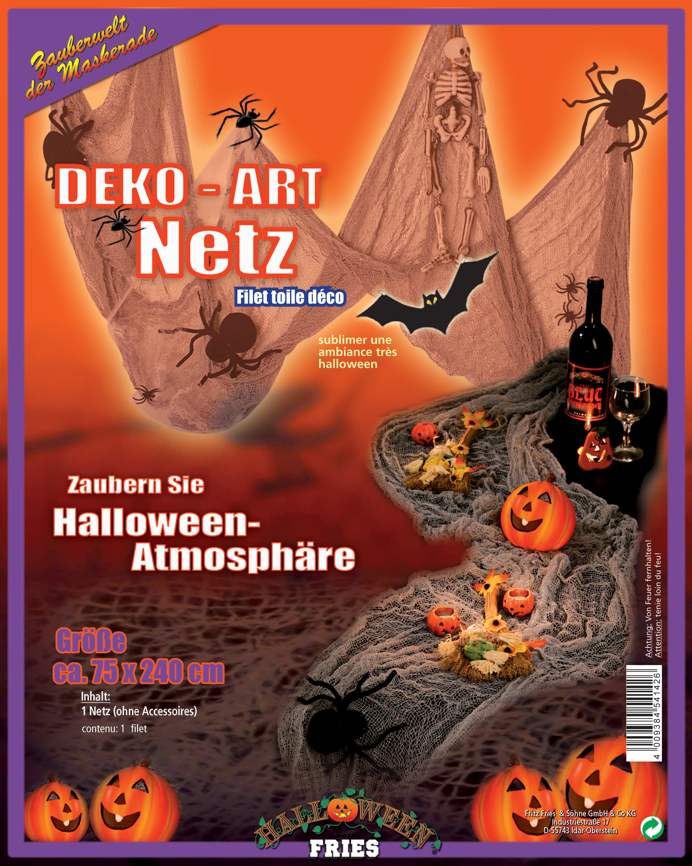 Fries - Halloween Dekostoff, ca. 75 x 240 cm