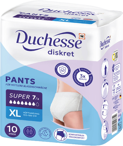 Duchesse diskret Pants Super Größe XL