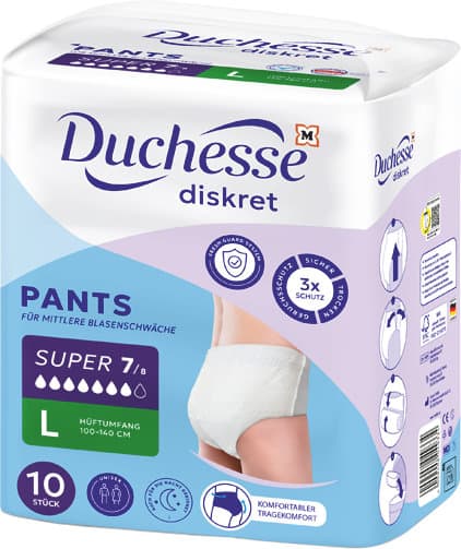Duchesse diskret Pants Super Größe L