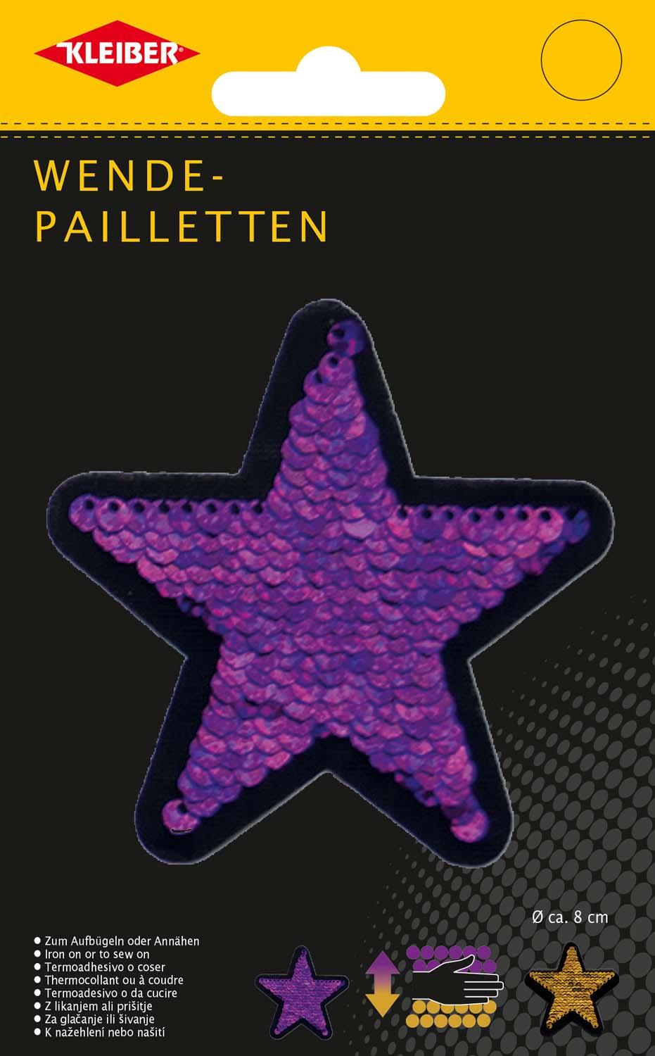 Kleiber Wende-Pailletten Stern lila