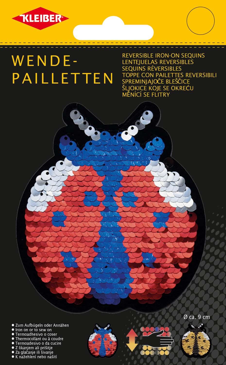 Kleiber Wende-Pailletten Kirsche Marienkäfer