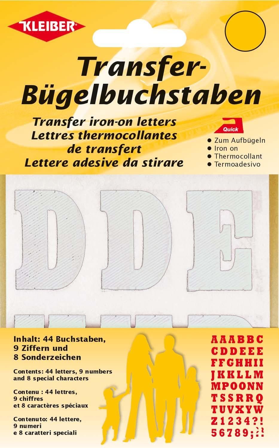 Kleiber Transfer-Bügel-Buchstaben weiß