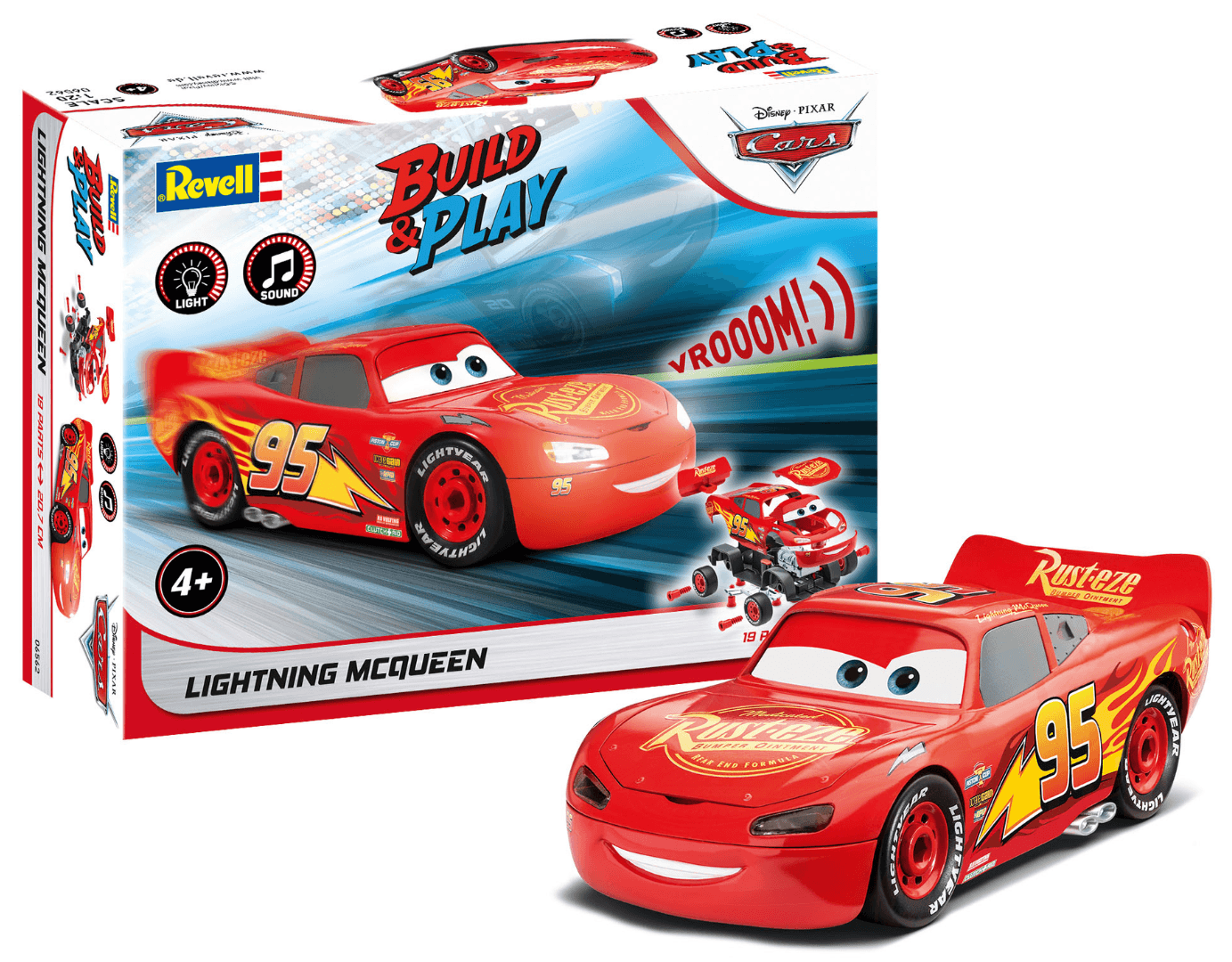 Revell 06562 Model Kits Lightning McQueen Disney-Cars Auto mit Licht&Sound