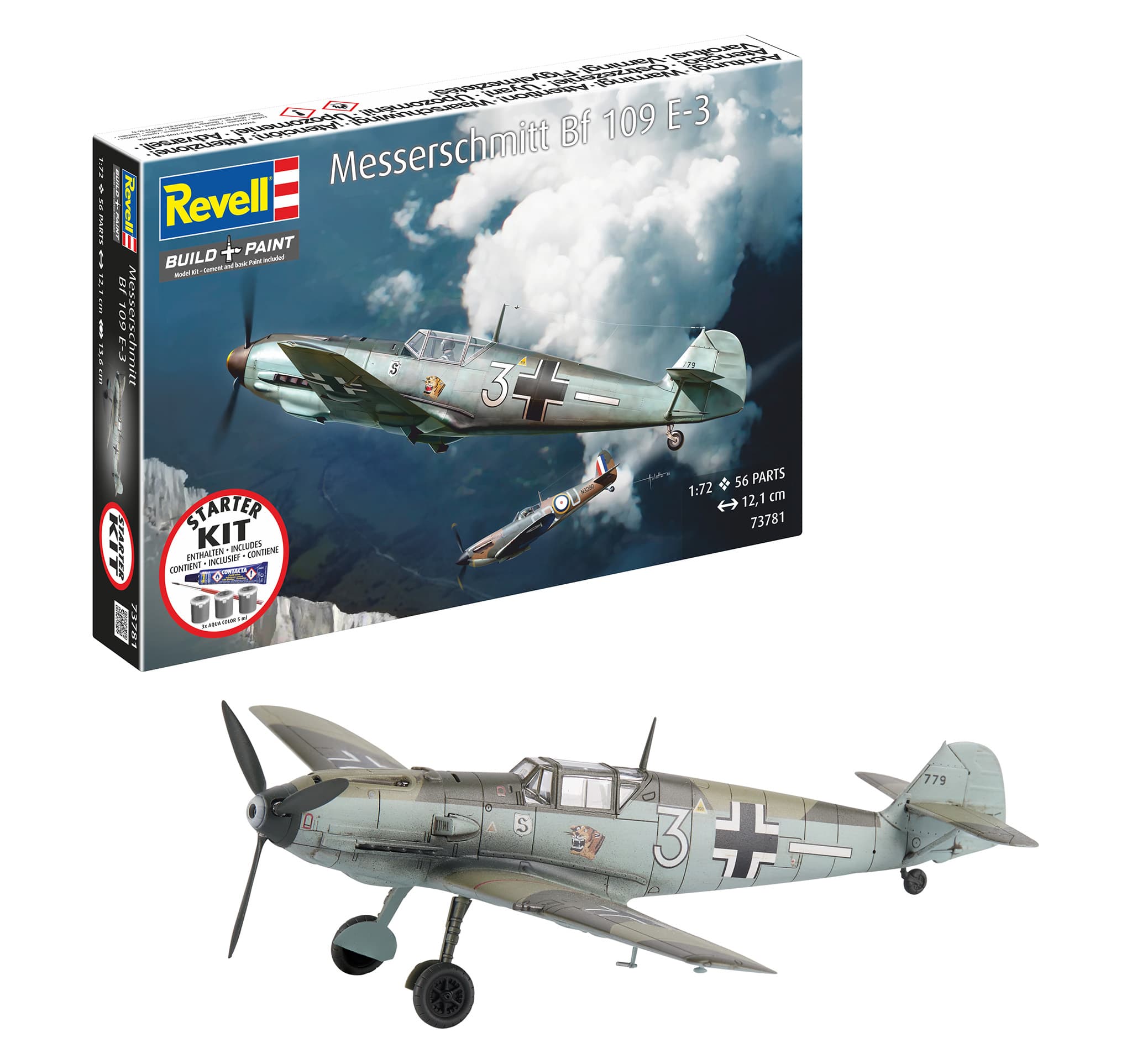 Revell 73781 Starter Kit Messerschmitt Bf109E-3 