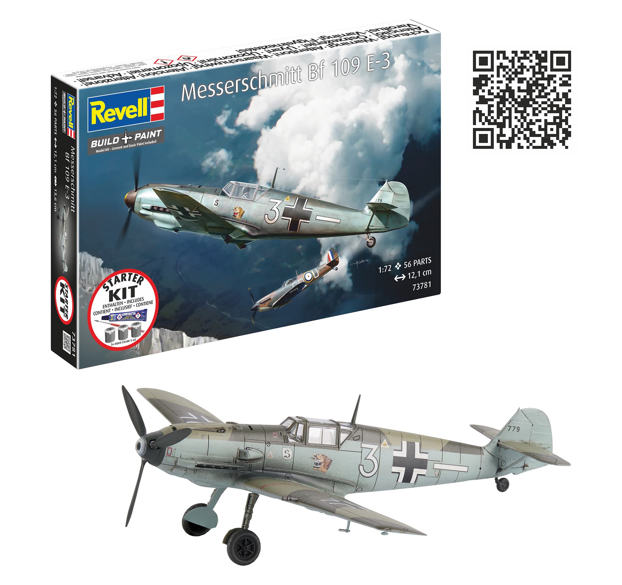 Revell 73781 Starter Kit Messerschmitt Bf109E-3 