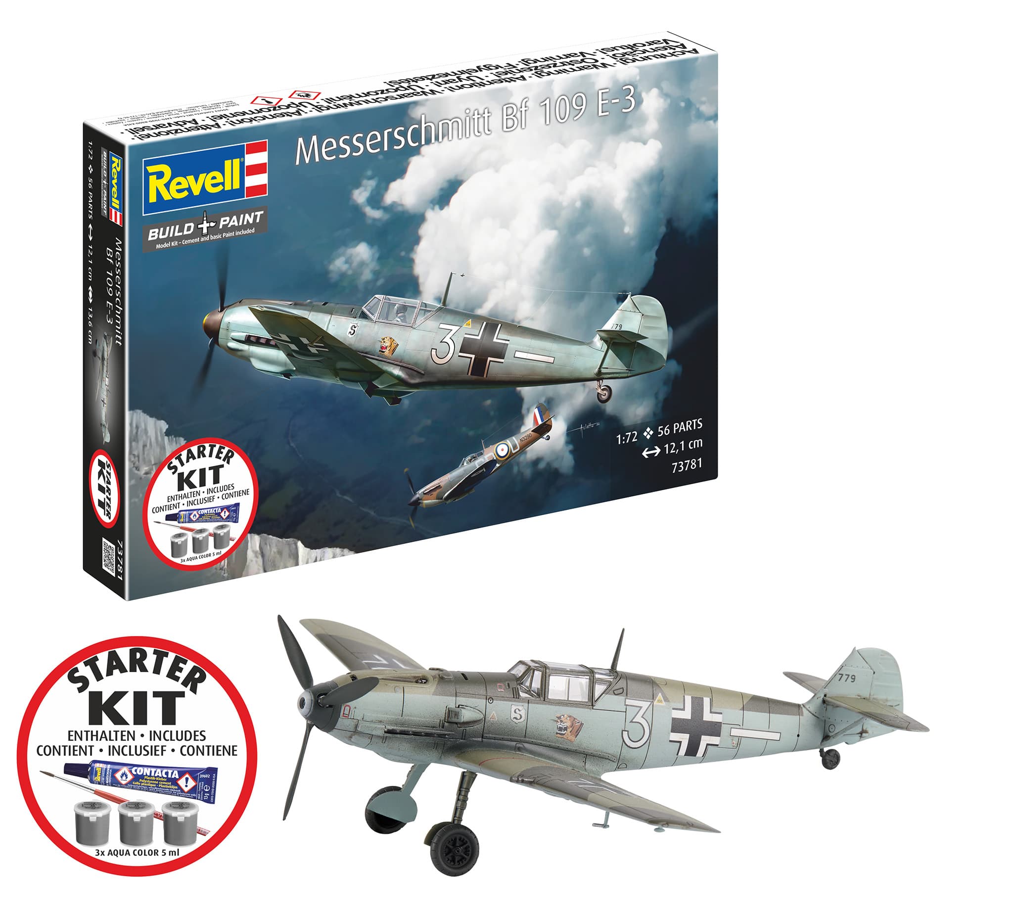 Revell 73781 Starter Kit Messerschmitt Bf109E-3 