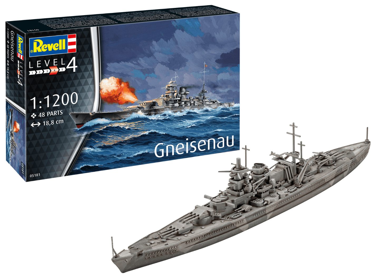 Revell  75181 Starter Kit Battleship Gneisenau