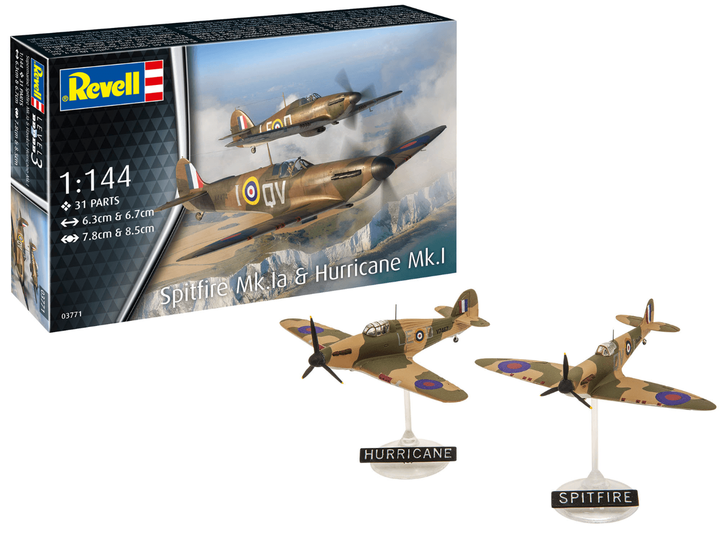 Revell  73771 Starter Kit Spitfire Mk.Ia - Hurricane Mk.I