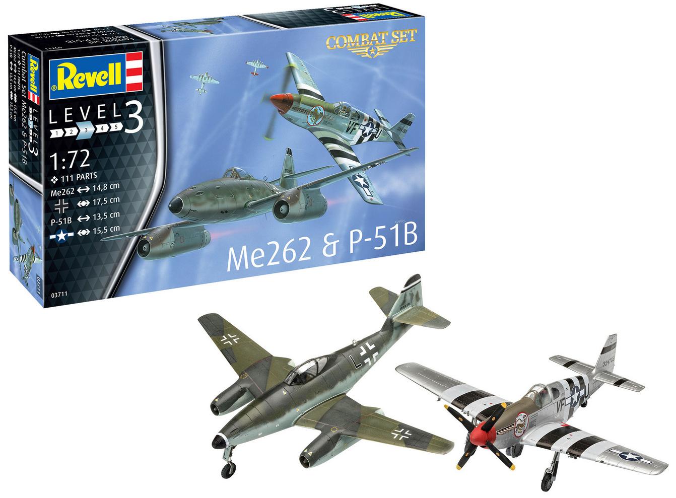 Produktbild Revell 03711 - Combat Set Messerschmitt Me262&P-51B Mustang 2 von 2