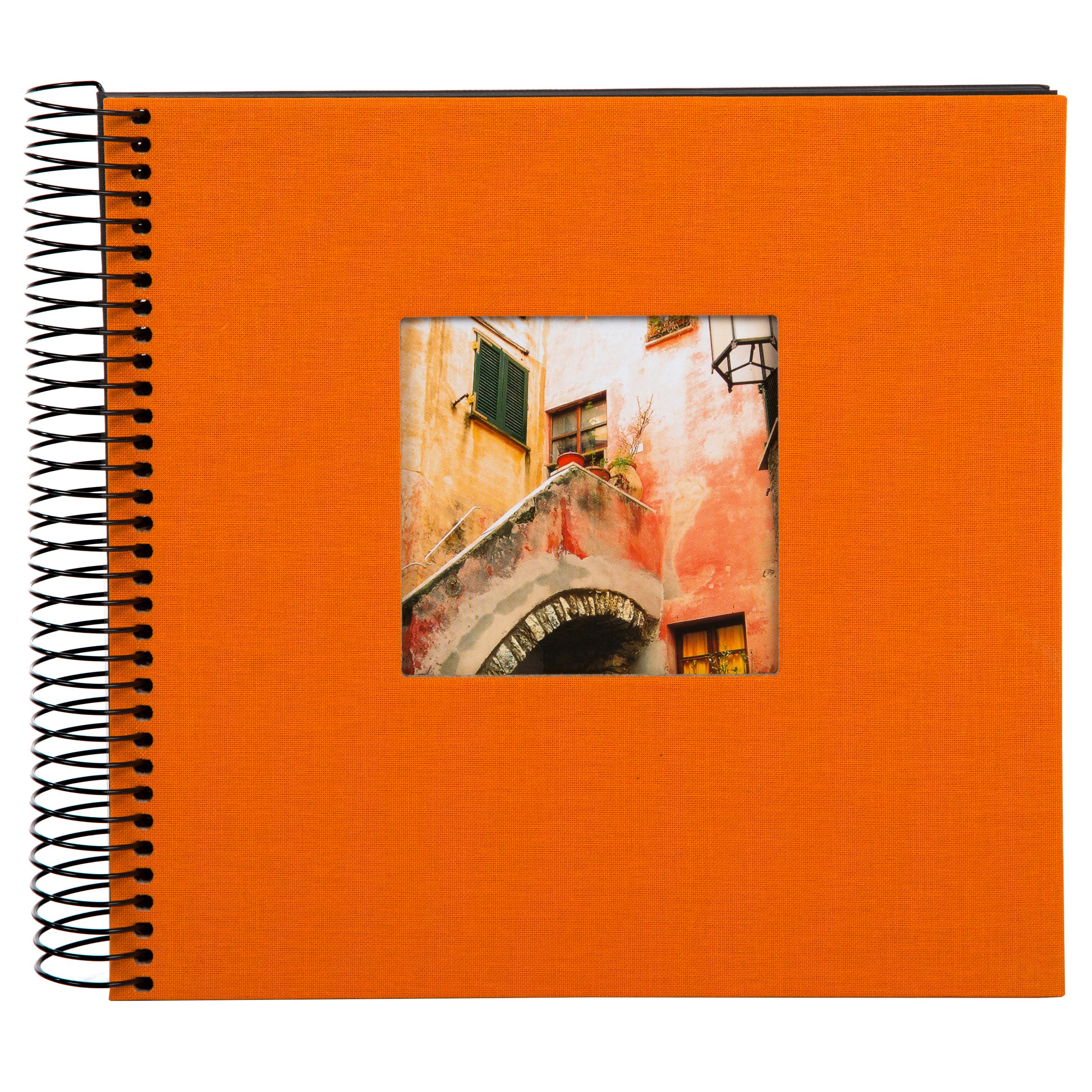 goldbuch Spiralalbum Bella Vista orange mit schwarzen Seiten 20x20 cm