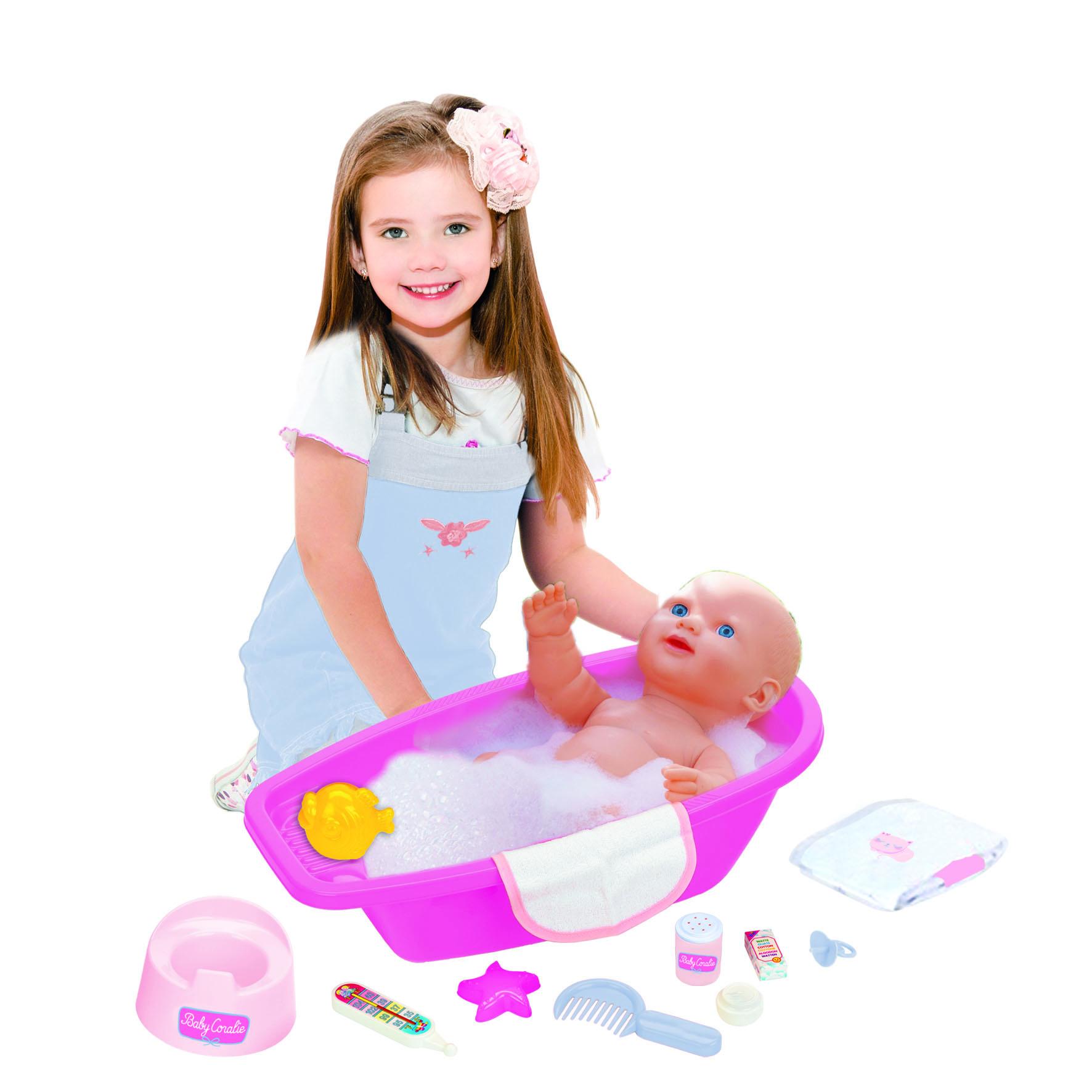 Produktbild Theo Klein 1675 Baby Coralie Badewannen-Set | Für bis zu 35 cm große Puppen | Zahlreiches Bade- und Pflege-Zubehör 2 von 2