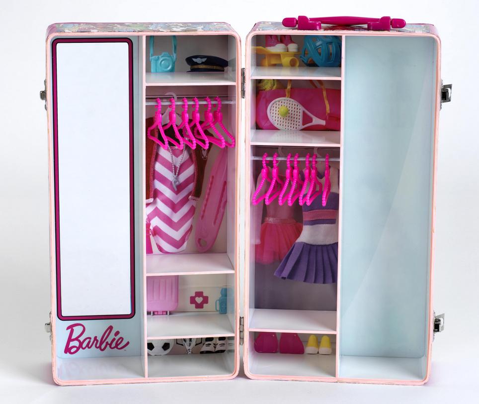 Produktbild Theo Klein 5801 Barbie Schrankkoffer Kleiderstangen und Fächern 2 von 4