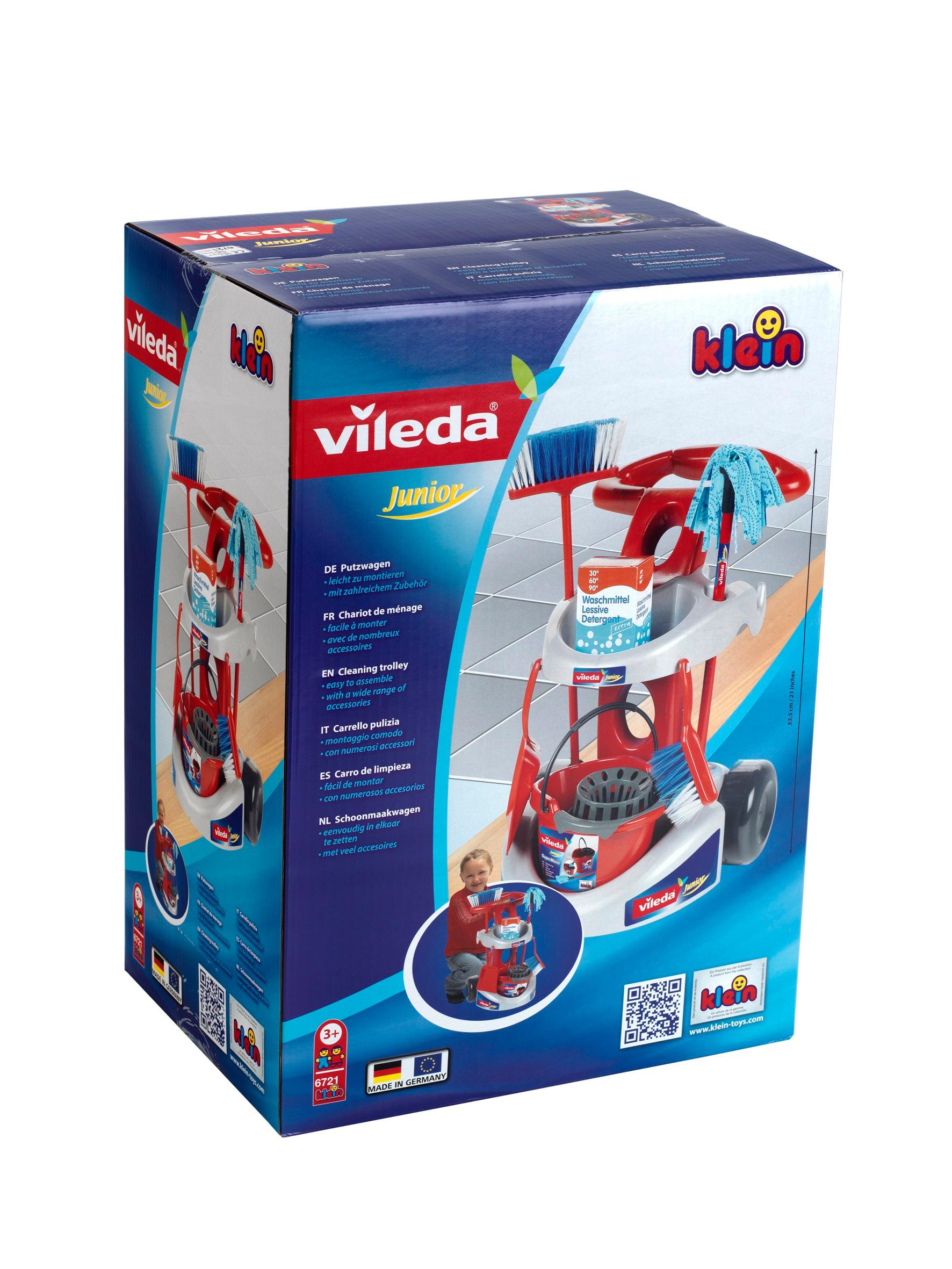 Produktbild Theo Klein 6721 Vileda Besenwagen I Die Garnitur mit robustem Zubehör inkl. Wischmop, Eimer, Besen u.v.m. 2 von 2
