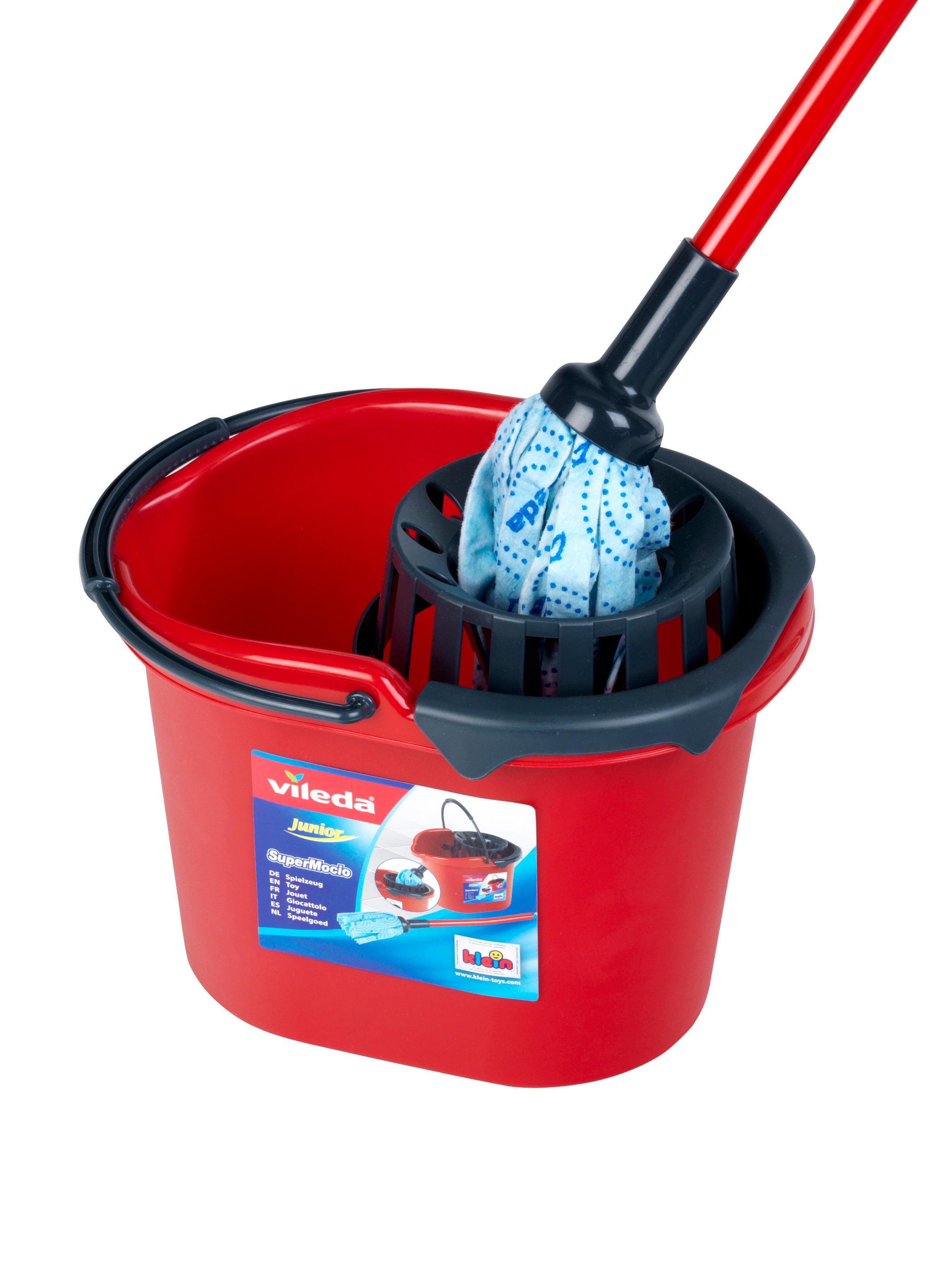 Produktbild Theo Klein 6722 Vileda Wischmop-Set, 3-teilig I Inkl. Wischmop und Eimer mit Aufsatz I Maße: 22 cm x 18 cm x 50 cm 2 von 3