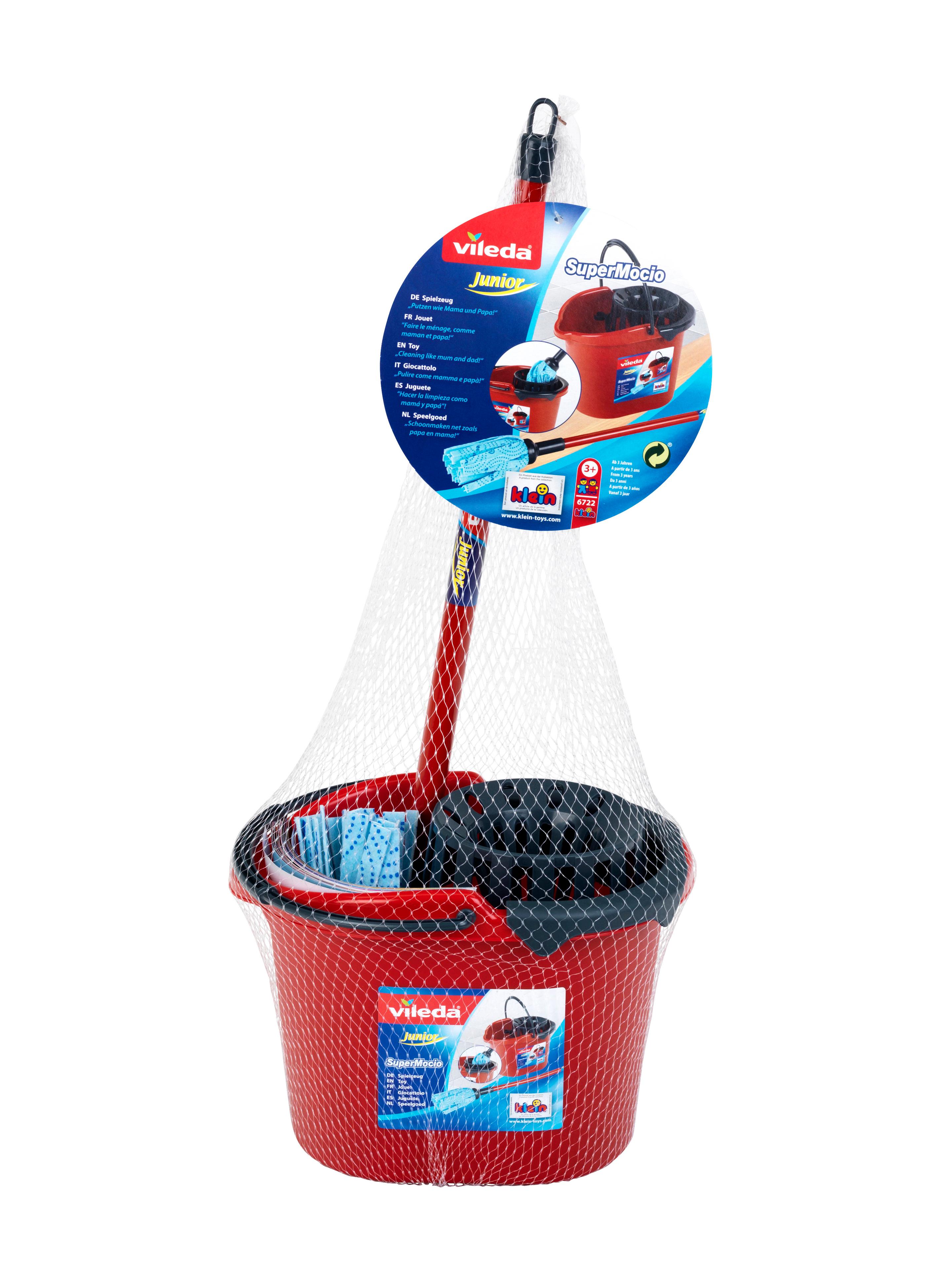 Produktbild Theo Klein 6722 Vileda Wischmop-Set, 3-teilig I Inkl. Wischmop und Eimer mit Aufsatz I Maße: 22 cm x 18 cm x 50 cm 3 von 3