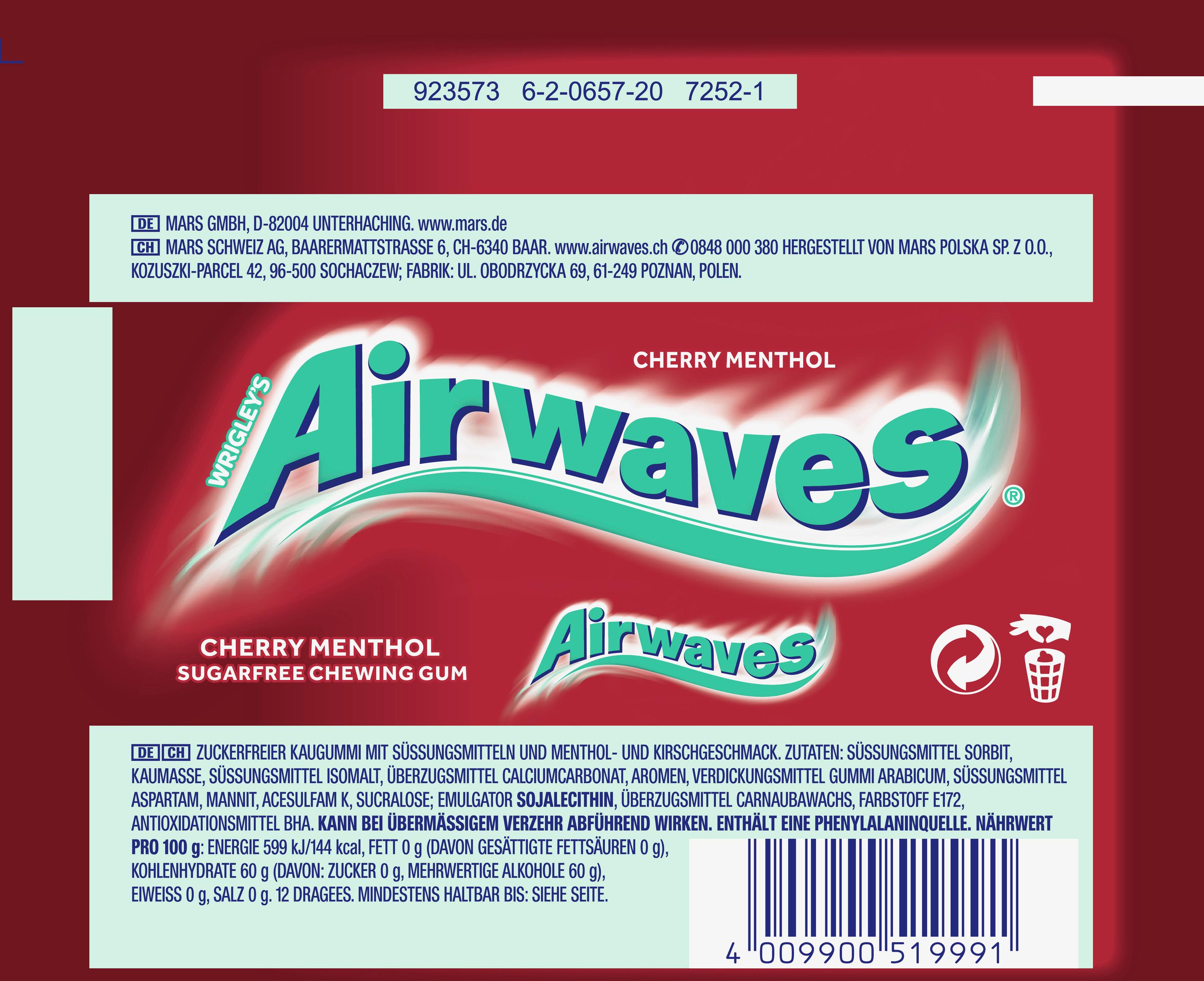 Produktbild Wrigley's Airwaves® Cherry Menthol 2 von 3
