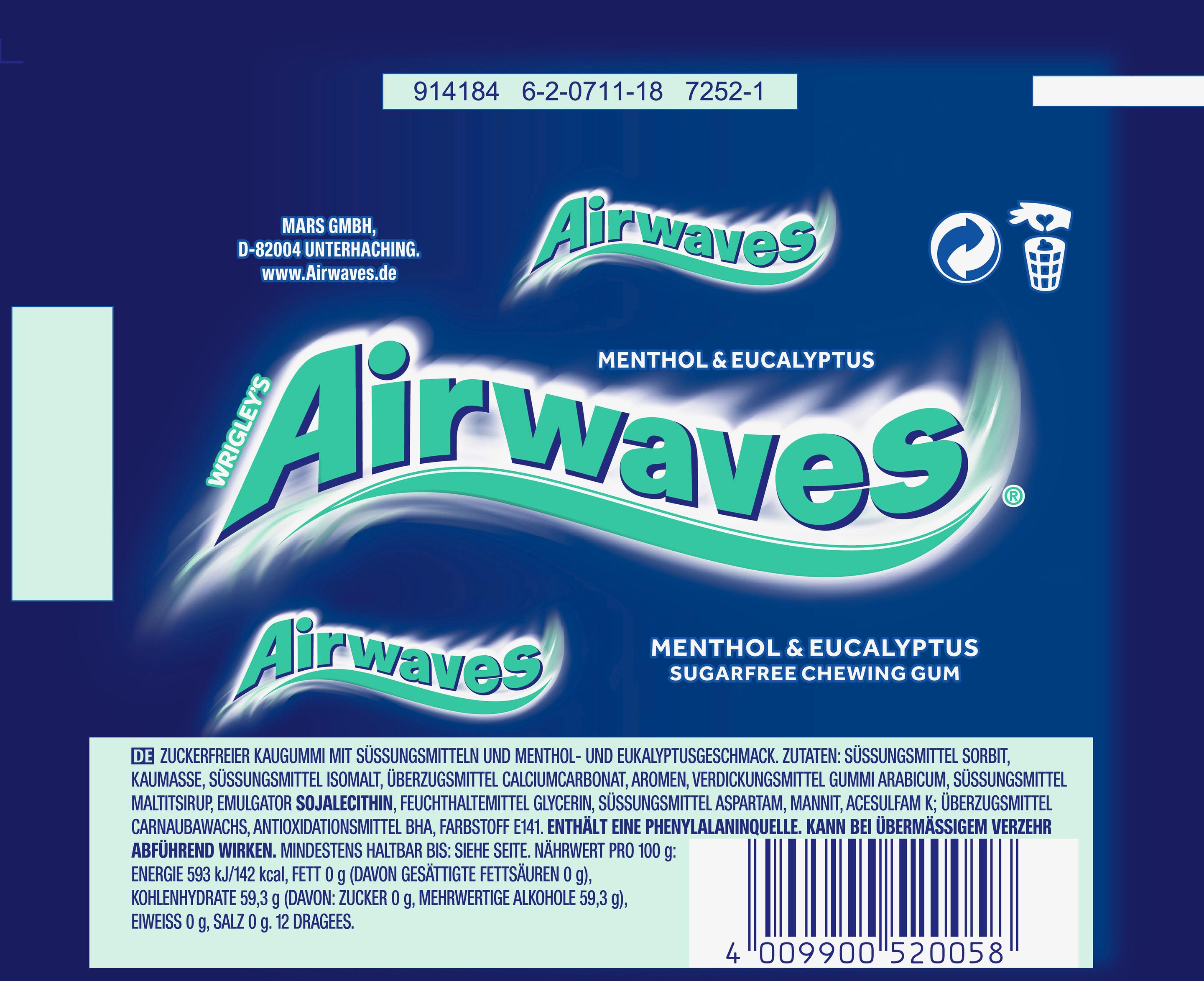 Produktbild Wrigley's Airwaves® Menthol&Eucalyptus 3 von 3