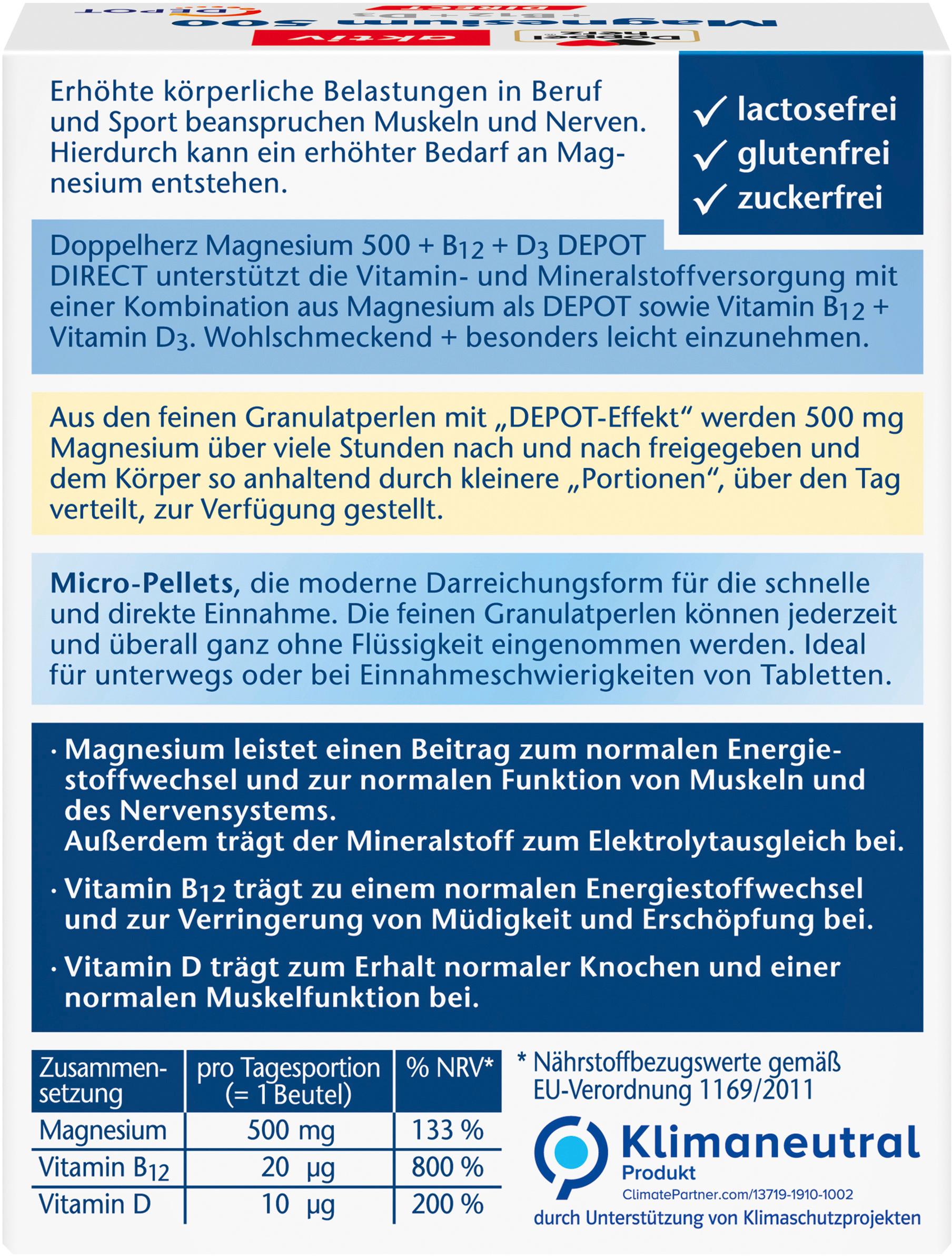 Produktbild Doppelherz Magnesium 500 + B12 + D3 DEPOT Direct 2 von 4